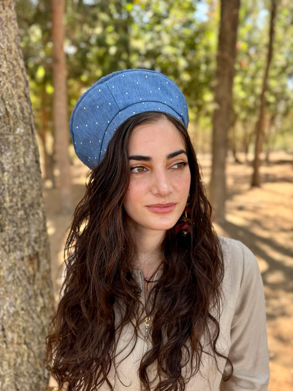 כובע שיק ג׳ינס כחול אבנים (7900049342640)