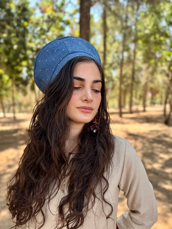כובע שיק ג׳ינס כחול אבנים (7900049342640)