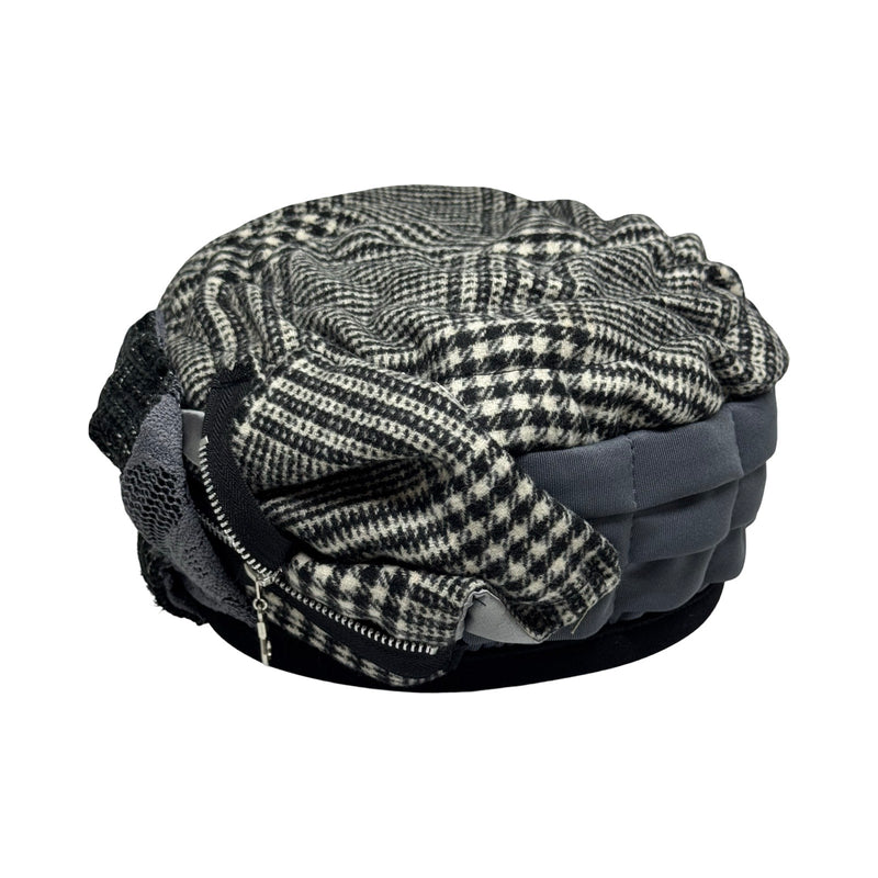 ברט מכווץ מקופלת רוכסן אפור