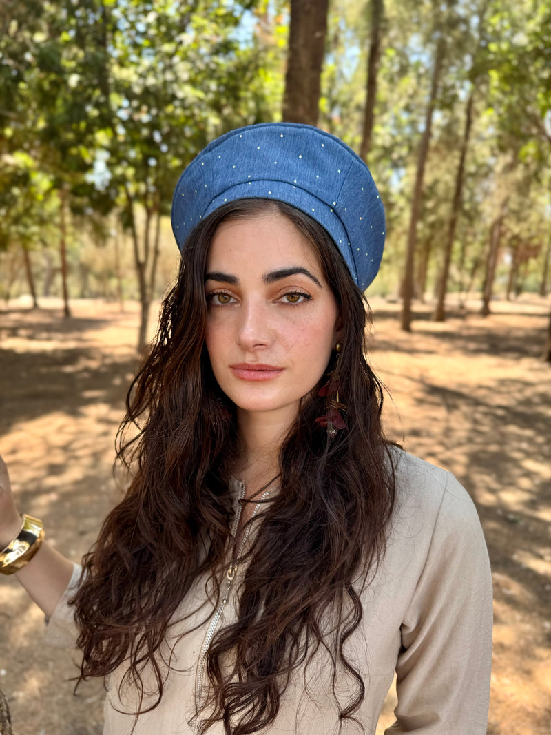 כובע שיק ג׳ינס כחול אבנים (7900049342640)