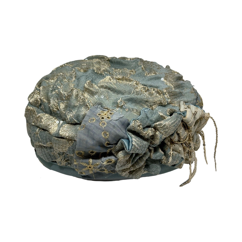 ברט מכווץ פייטים תכלת זהב