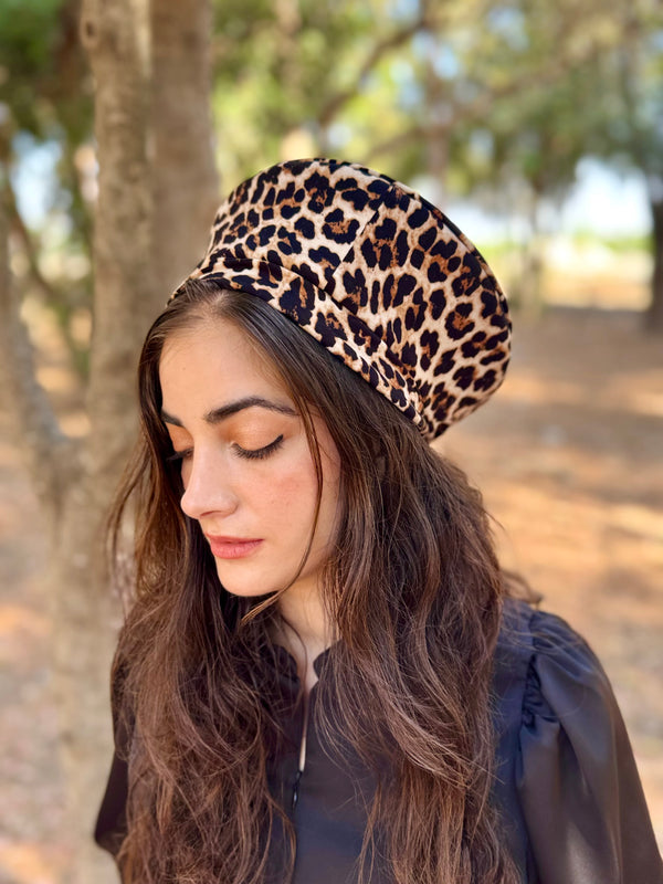 ⁨⁨⁨⁨ כובע שיק קומפורט מנומר חום ⁩⁩⁩⁩ (7900028305584)
