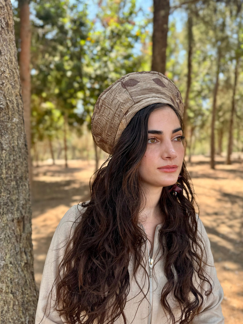 כובע שיק עלים חומים (7900040200368)
