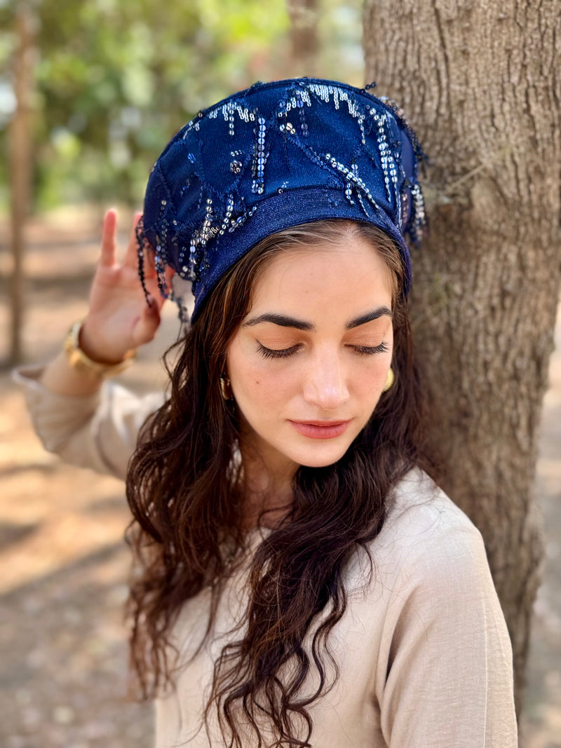 ⁨⁨⁨⁨ כובע שיק קומפורט פרנזים כחול כסף ⁩⁩⁩⁩ (7907269738672)