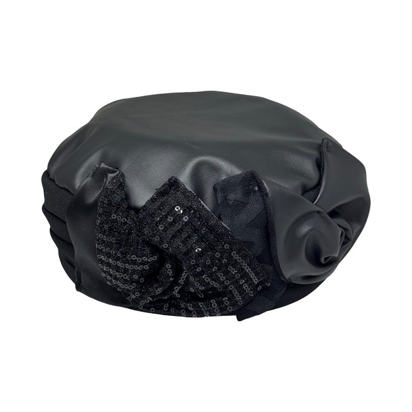 ברט קלאסי שושנים אלגנט דמוי עור שחור