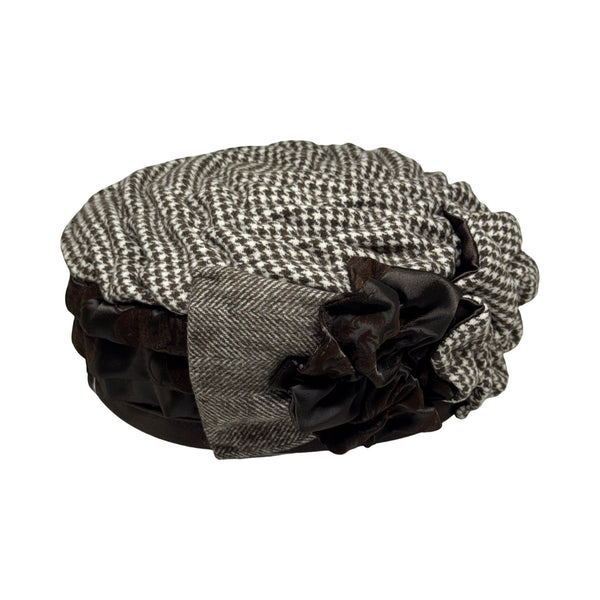 ברט מכווץ פרחים פפיטה חום