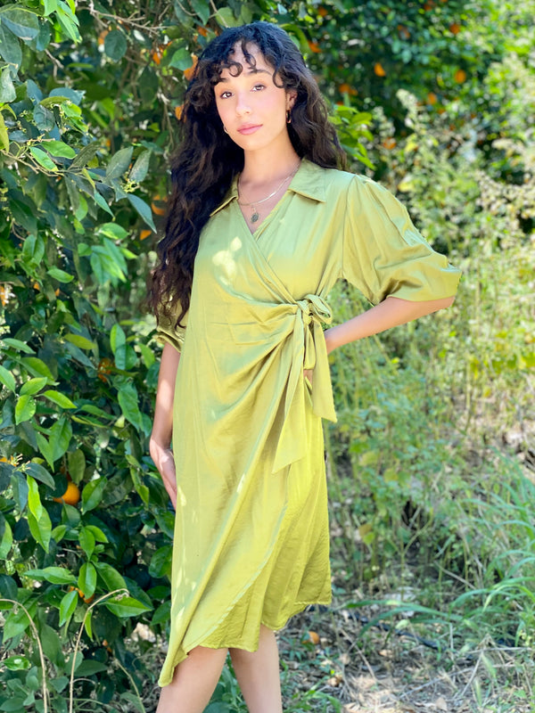 שמלת הלל סאטן ירוק (7579680342192)