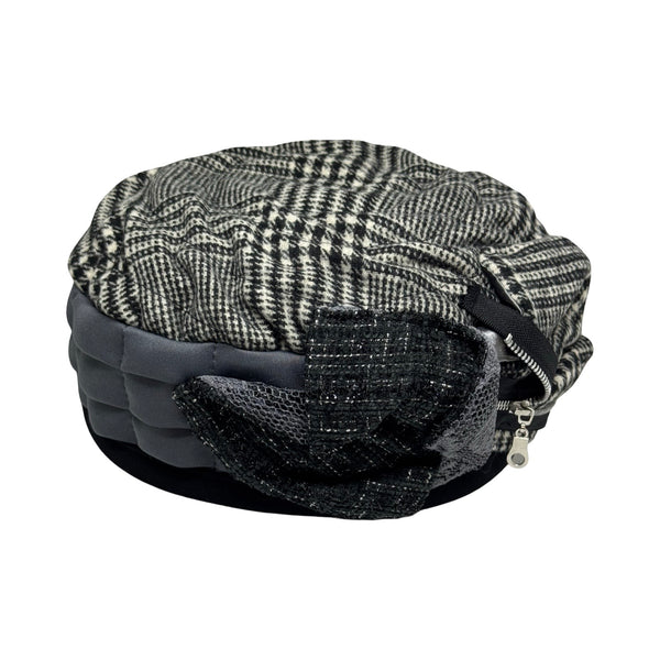 ברט מכווץ מקופלת רוכסן אפור