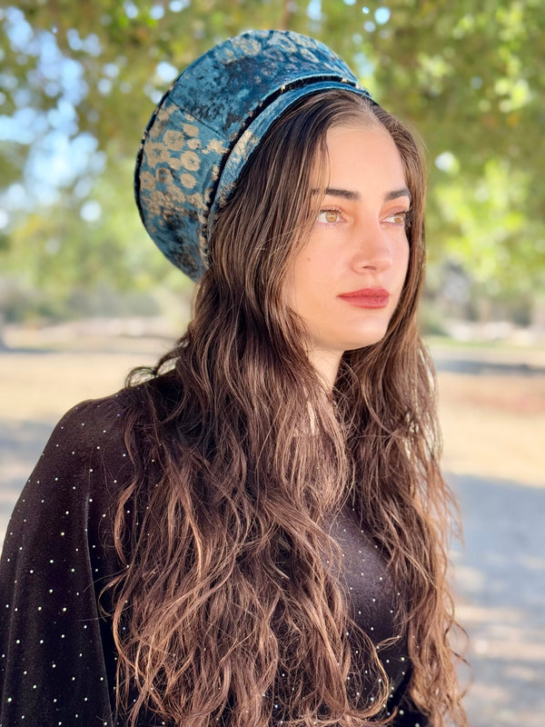 ⁨⁨⁨⁨ כובע שיק קומפורט קטיפה ירוק מנומר ⁩⁩⁩⁩ (7766362259632)