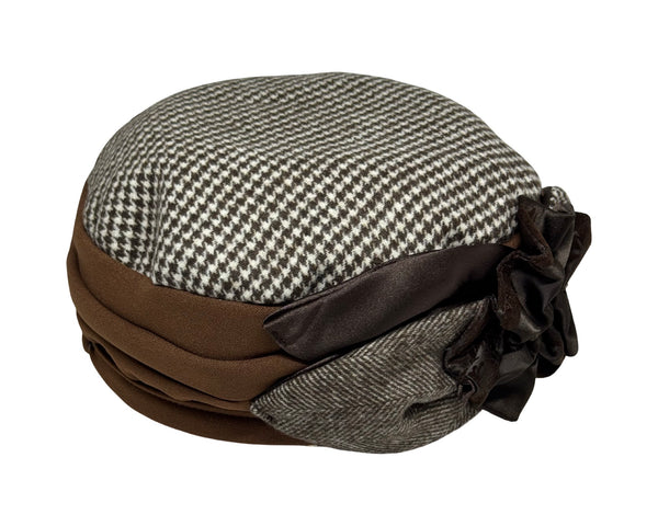 ברט קלאסי פרח אלגנט חום