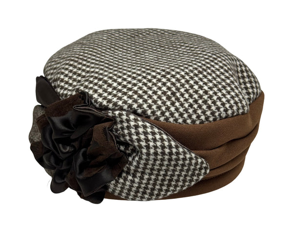 ברט קלאסי פרח אלגנט חום